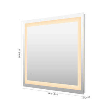 Remy Rectangular Frameless Anti-Fog Aluminum Front-lit Tri-color LED Bathroom Vanity Mirror with Smart Touch Control - JONATHAN Y